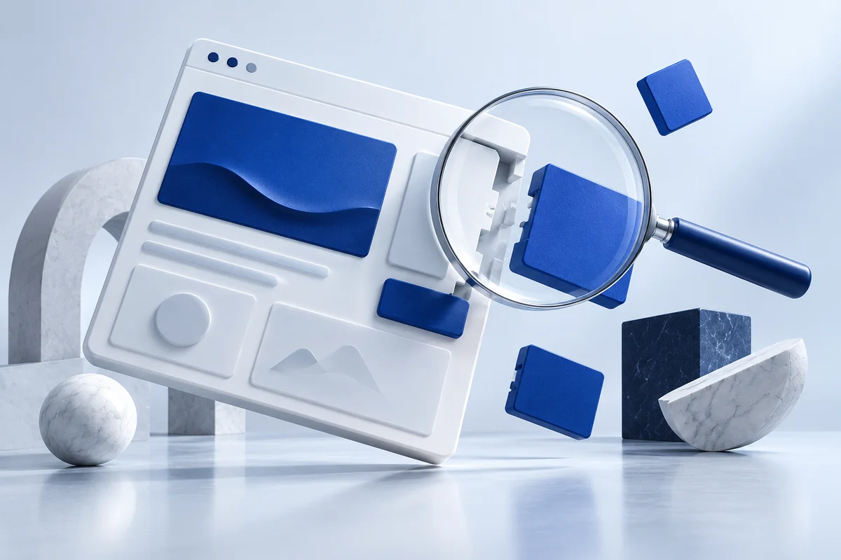 Loupe devant une interface modulaire interrompue